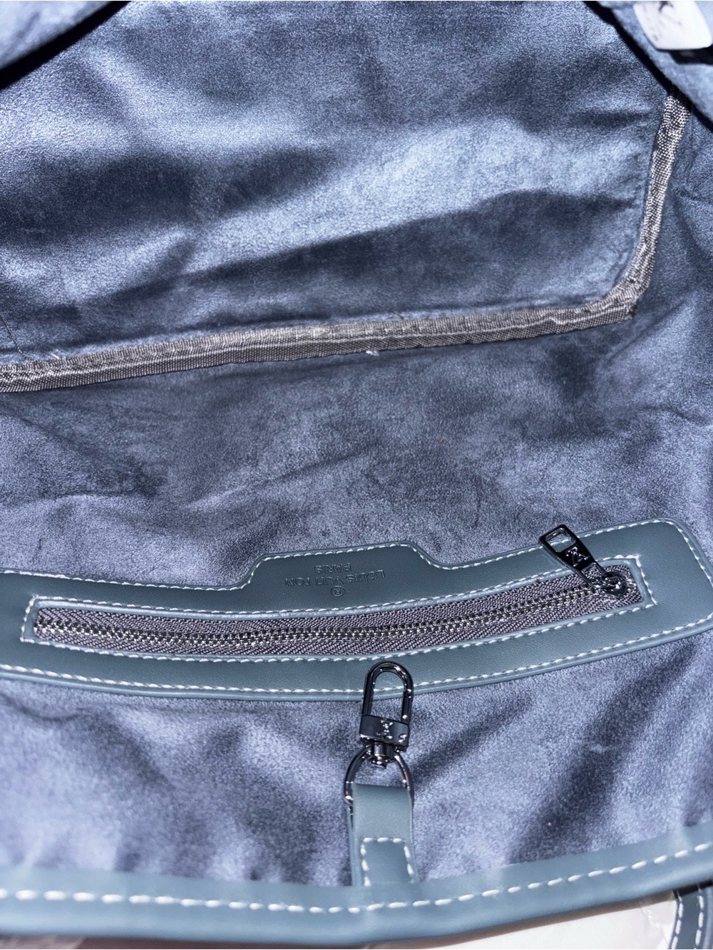 Light Blue Monogram Denim Tote with Pouch Read 👇 - Picture 3 of 5